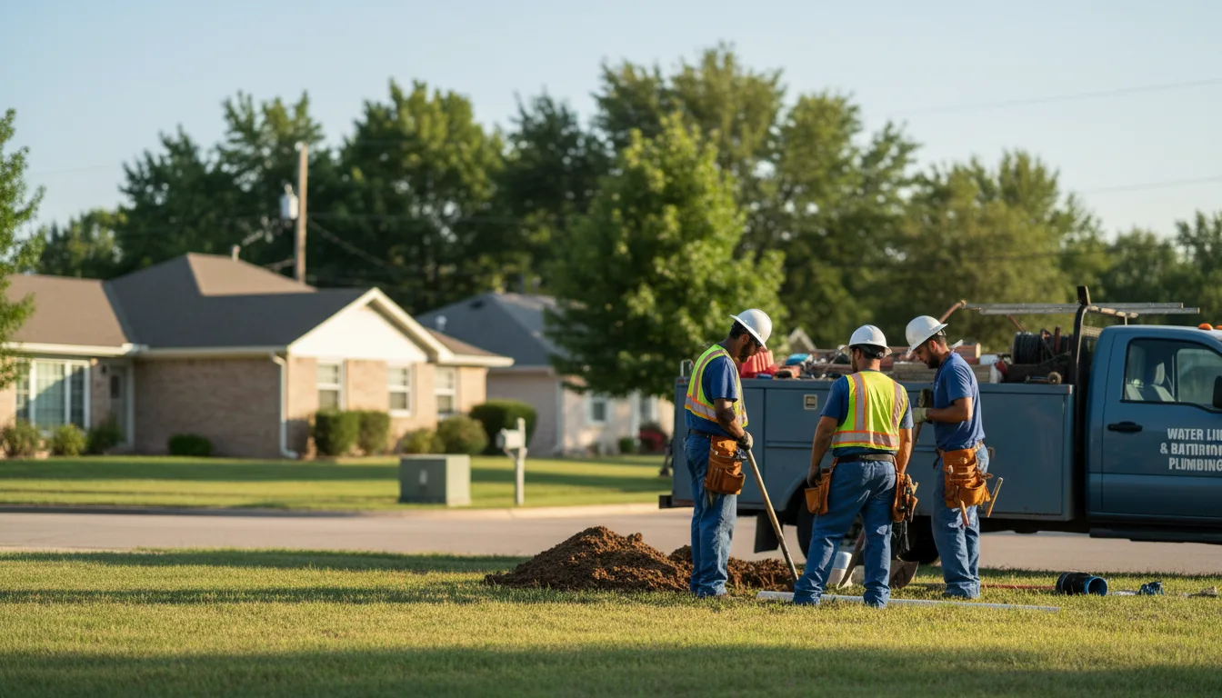 Residential water line and bathroom plumbing service in Audubon, IA